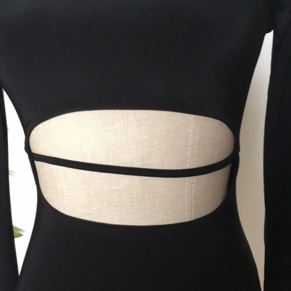 PrettyLittleThing Black Cut Out Dress NWOT Sz 0 - Picture 8 of 10